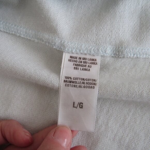 LUCKY BRAND Sweater /  Jacket / Cardigan ,  Wrap Belted Jersey Cotton Light Blue - Picture 8 of 9